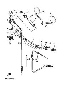TY250ZS ｽﾃｱﾘﾝｸﾞﾊﾝﾄﾞﾙ. ｹｰﾌﾞﾙ