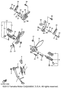YZF600RLC Подножки