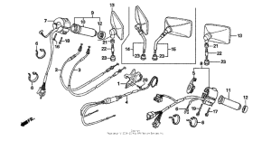 VT1100C Handle switch + cables + mirrors