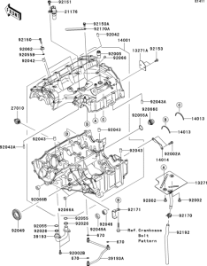 ZX600 Картер двигателя