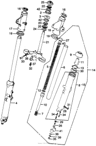  Front fork + steering stem