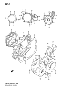 DR-Z400 Crankcase cover ass`y  (v