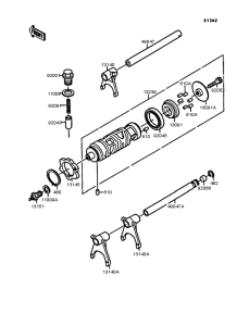EL250 Gear change drum & forks