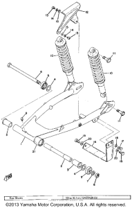 DT175A Rear arm - rear cushion - chain case