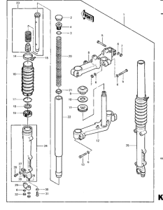 KZ1000 Вилка передней оси