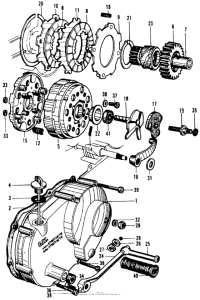 CA105 Clutch + right crankcase cover