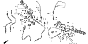 CB250 Handle lever / switch / cable