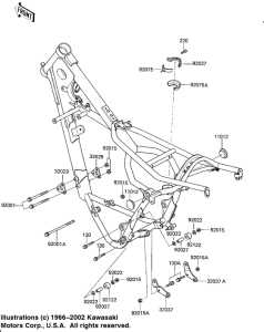 KX125 Рама ,крепежные детали