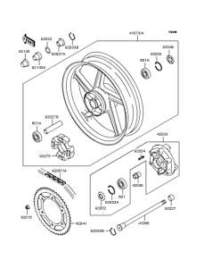 ZR400 Заднее колесо и цепь
