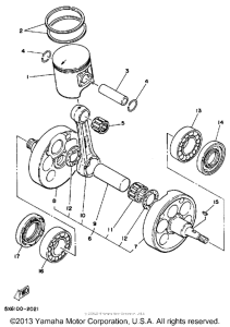 YZ490T Crankshaft-piston