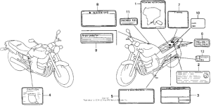 CB750 Лейбл предостережения