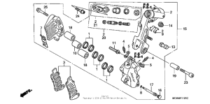 VFR800 (ABS) Передний тормозной суппорт левый