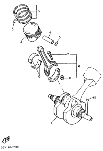 XV500 Коленчатый вал и поршни