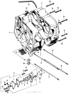 CT70 Crankcase + oil pump