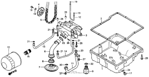VFR750F Oil filter + oil pan + oil pump