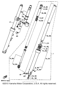 XV250 Передняя вилка