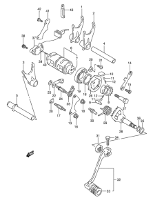 DR800 Переключение передач