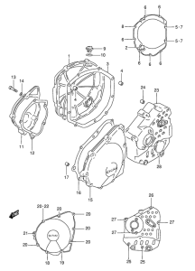 GSX600 Crankcase cover ass`y  (v
