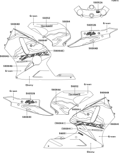 ZX1200 Decals(green)