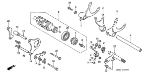 CB1300S (ABS) Gearshift drum / gearshift fork