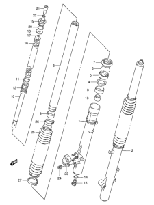 DR350 Передняя вилка