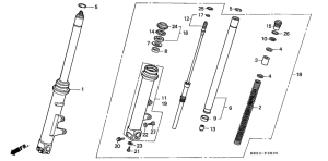 VFR400R Вилка передней оси