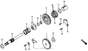 CR80R Kick starter spindle 82