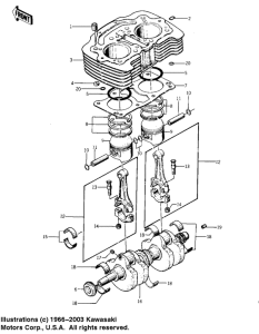 KZ400 Cylinder / pistons / crankshaft