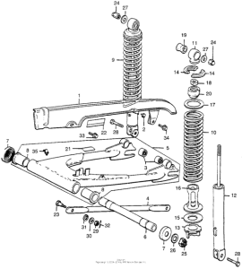 CL360 Swingarm + rear shock absorber
