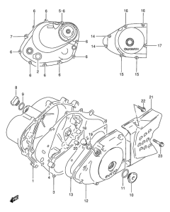 DF200 Crankcase cover ass`y  (v