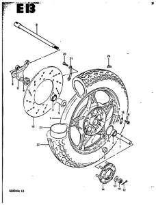 GS850 Rear wheel complete assy