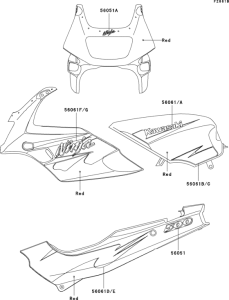 EX500 Decals(red)(ex500-d2)