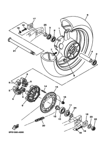 TDM900 Rear wheel complete assy