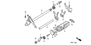 H100 Shift drum / shift fork