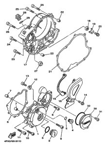 TT250R Крышка картера двигателя