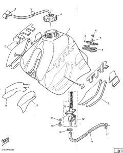 TT600R Топливный бак