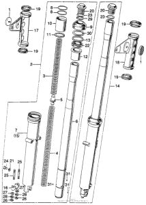 SL350 Передняя вилка 1