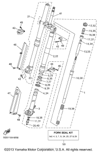 WR400FL Передняя вилка