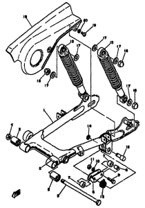 TY50M Rear arm / cushion chain case