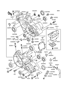 KX125 Картер двигателя