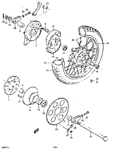 GS425 Rear wheel complete assy
