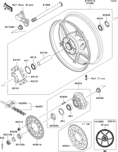 ZX600 Заднее колесо и цепь