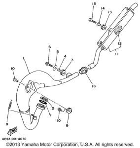 YZ80L Выхлопная система