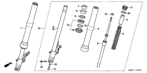 CB600F Вилка передней оси