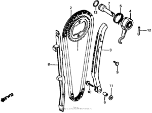 XR500R Cam chain + tensioner 83-84