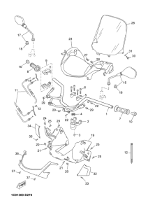 YP250R Steering handle & cable