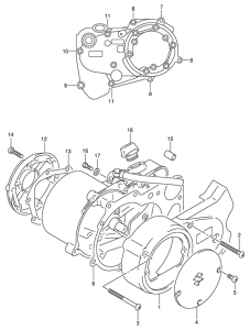 JR50 Crankcase cover ass`y  (v