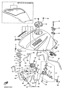 XJ600S (37KW) Топливный бак