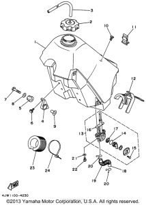 WR250Z Топливный бак