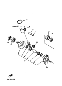 YZ125 YZ125B YZ125B1 Коленчатый вал и Поршень
